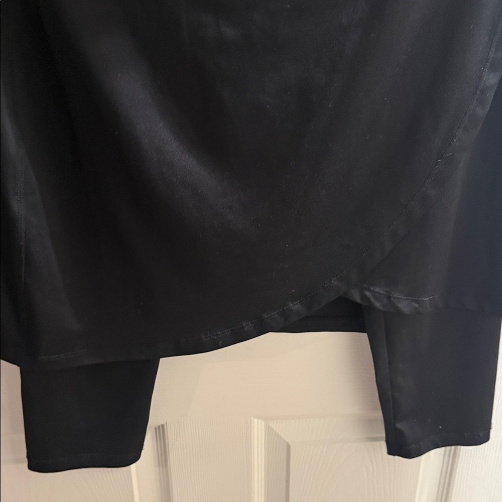 Women’s Black Asymmetrical Wrap Skirt with Attached Leggings - Picture 2 of 2